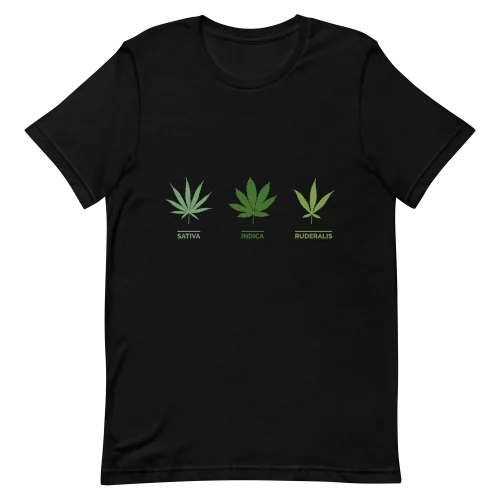 Unisex T-Shirt - Weed Leaves - Black