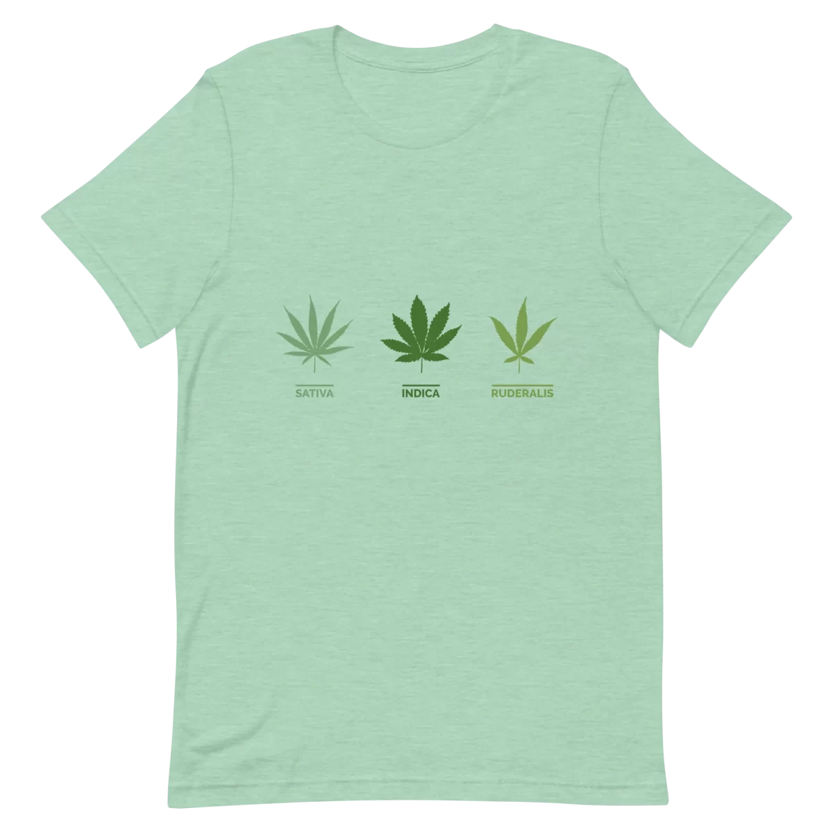Unisex T-Shirt - Weed Leaves - Heather Prism Mint