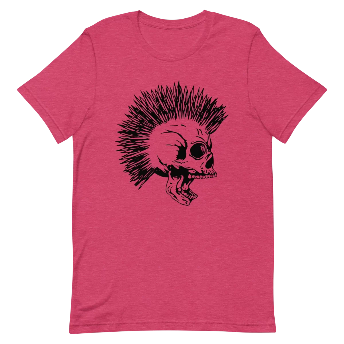 Unisex T-Shirt - Punk Skeleton - Heather Raspberry