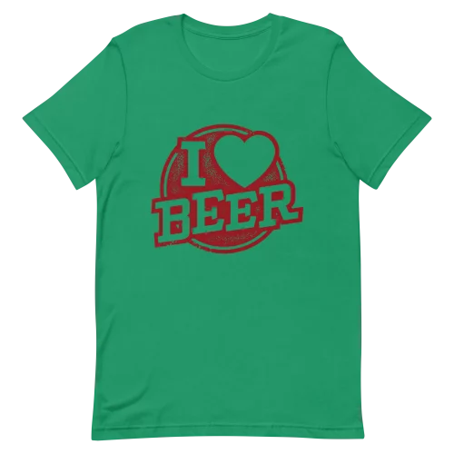 Unisex T-Shirt - I Love Beer - Kelly