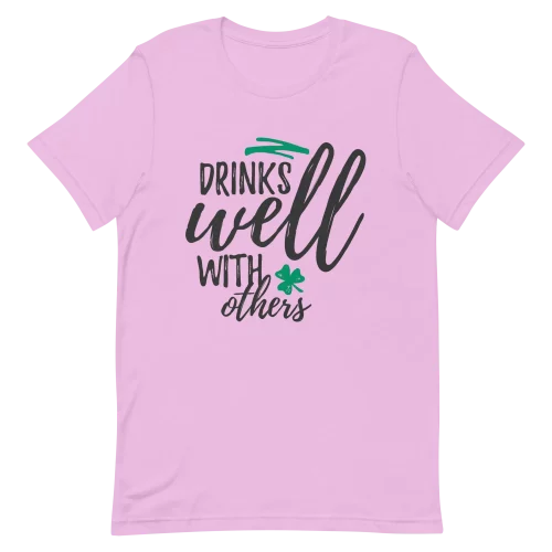 Unisex T-Shirt - Drinks Well With Others - Lilac