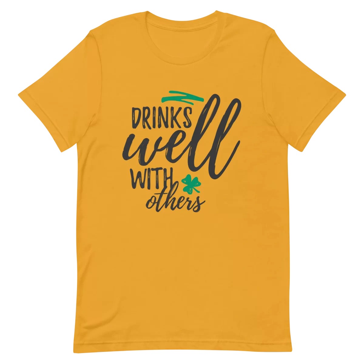 Unisex T-Shirt - Drinks Well With Others - Mustard