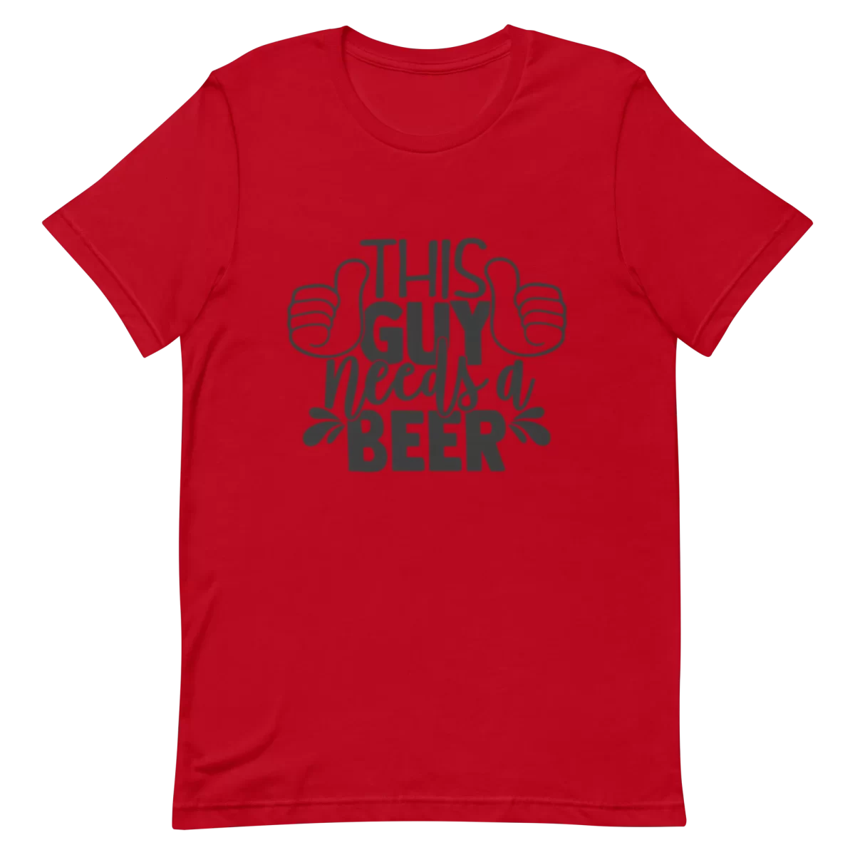 Unisex T-Shirt - This Guy Needs a Beer - Red