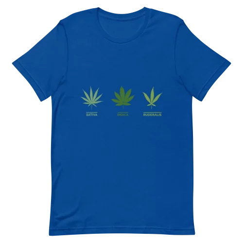 Unisex T-Shirt - Weed Leaves - True Royal