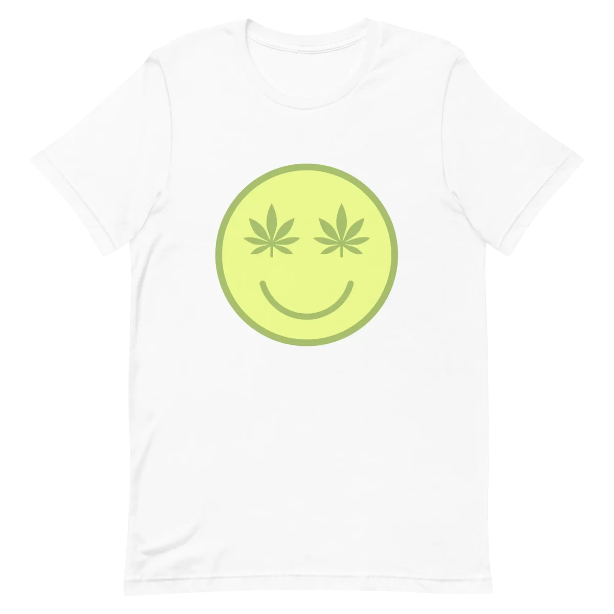 Unisex T-Shirt - Smiley Face with weed - White