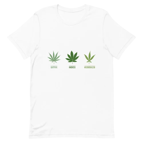 Unisex T-Shirt - Weed Leaves - White