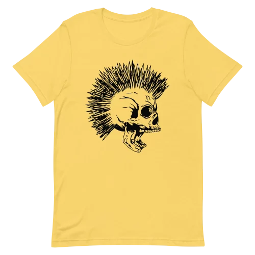 Unisex T-Shirt - Punk Skeleton - Yellow