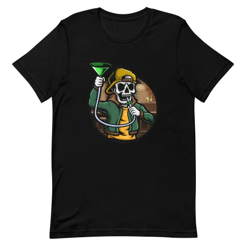 Unisex T-Shirt - Beer Bong Skull - Black