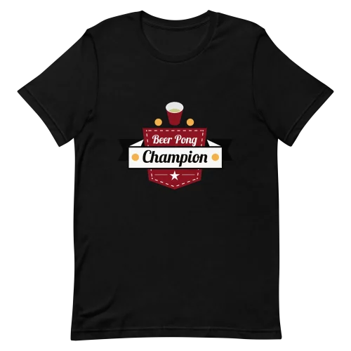 Unisex T-Shirt - Beer Pong Champion - Black