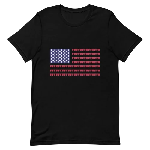 Unisex T-Shirt - Beer Pong Flag - Black