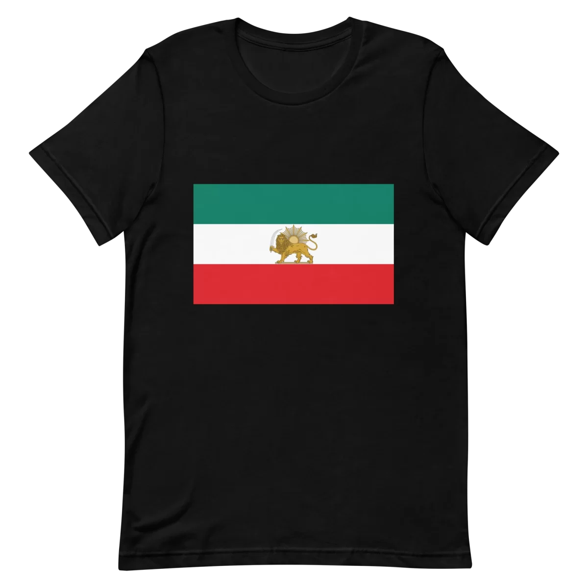 Black Unisex t-shirt Iran Lion and Sun Flag