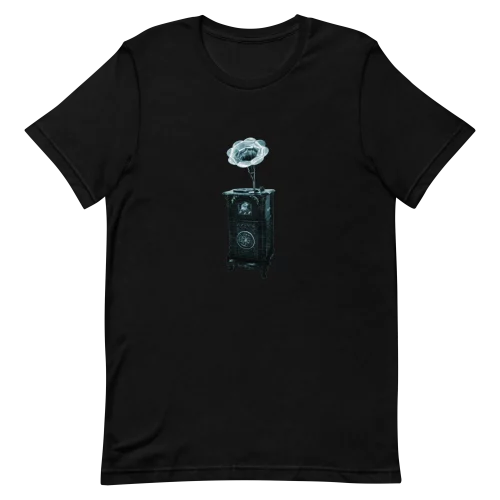 Black Unisex T-Shirt - Record Player