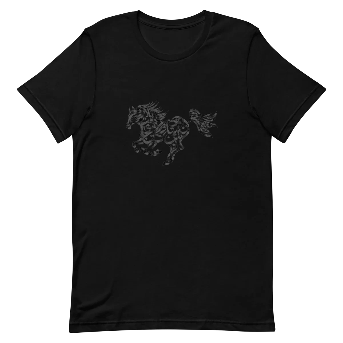Black Unisex T-Shirt - Persian Horse