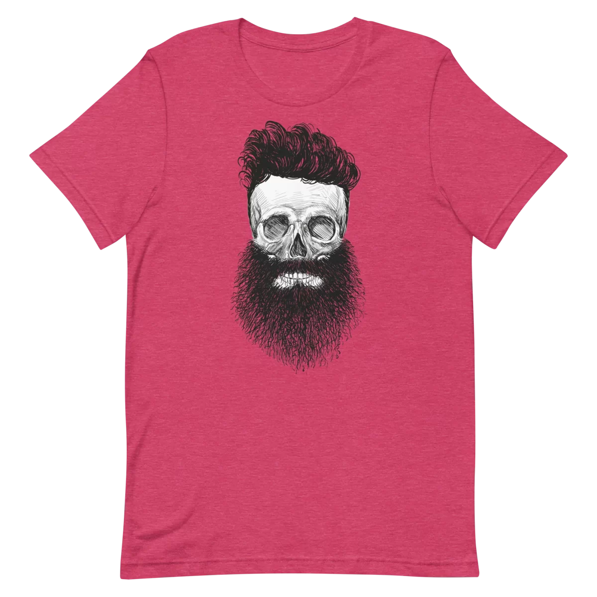 Unisex T-Shirt - Skull Beard - Heather Raspberry