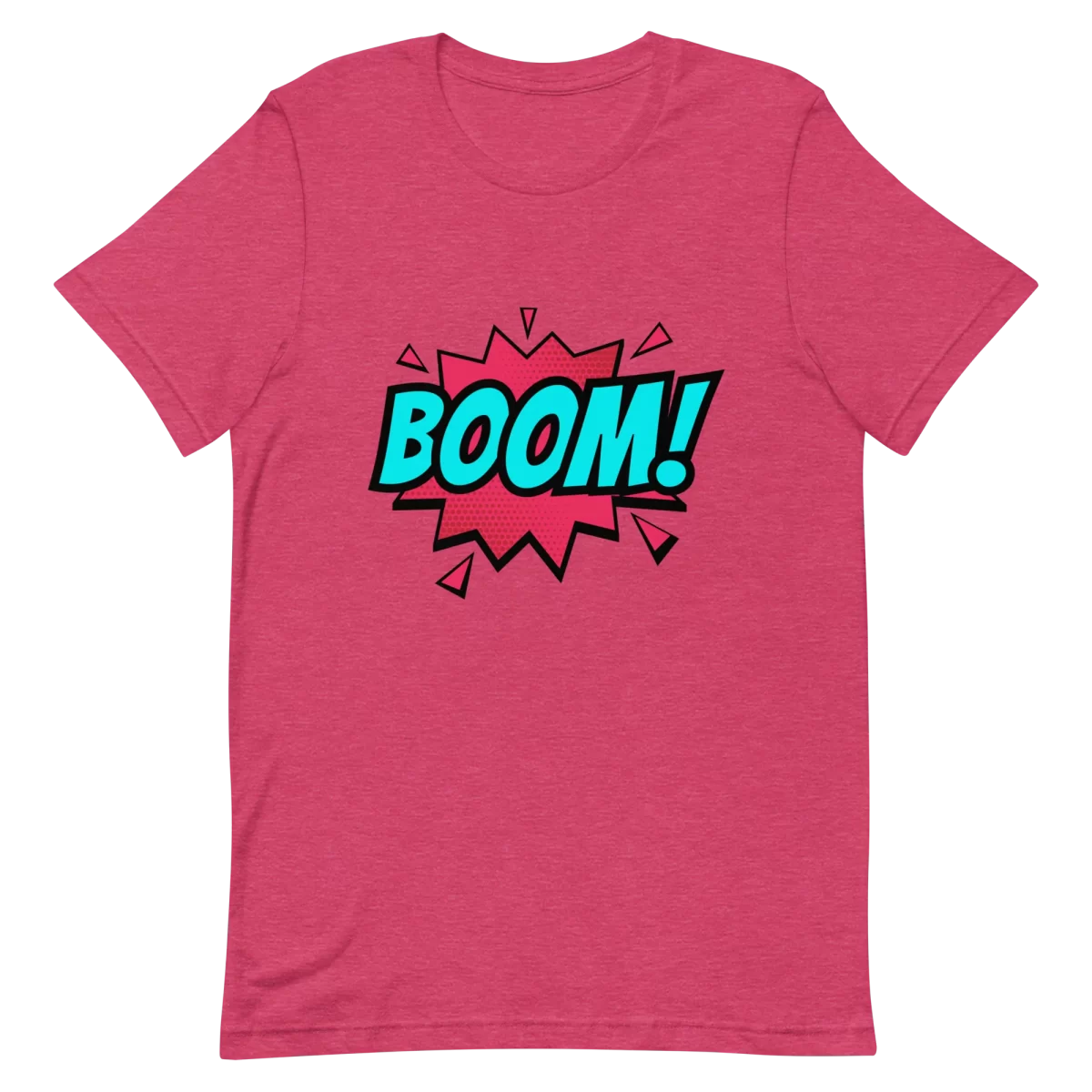 Unisex T-Shirt - BOOM! - Heather Raspberry