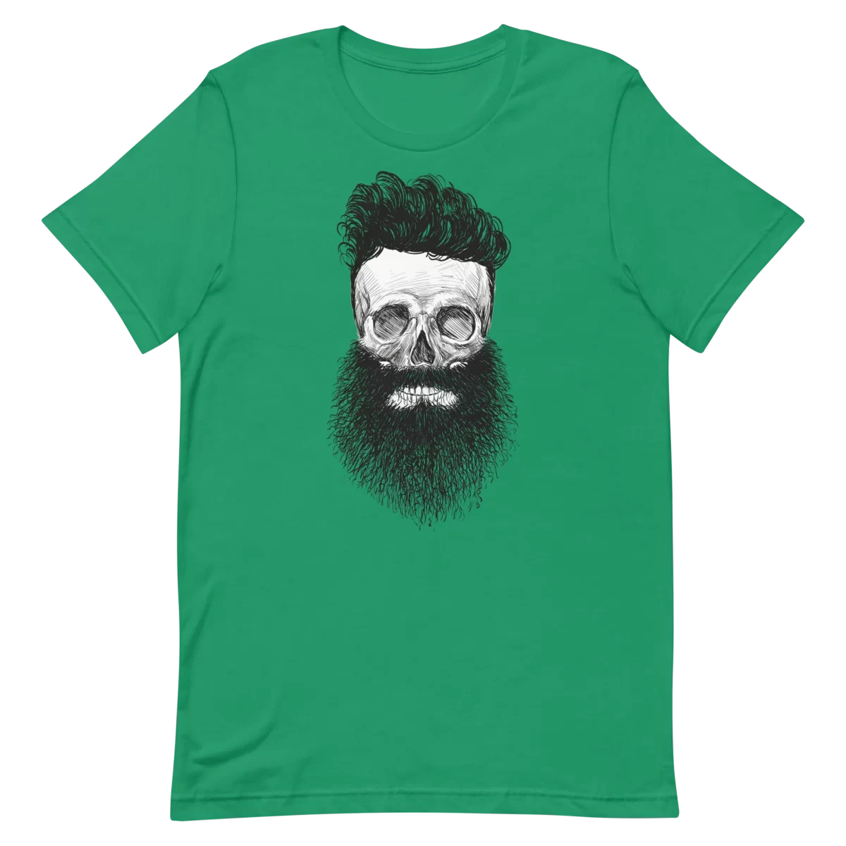 Unisex T-Shirt - Skull Beard - Kelly