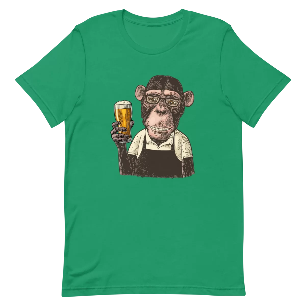 Unisex T-Shirt - Beer Monkey - Kelly