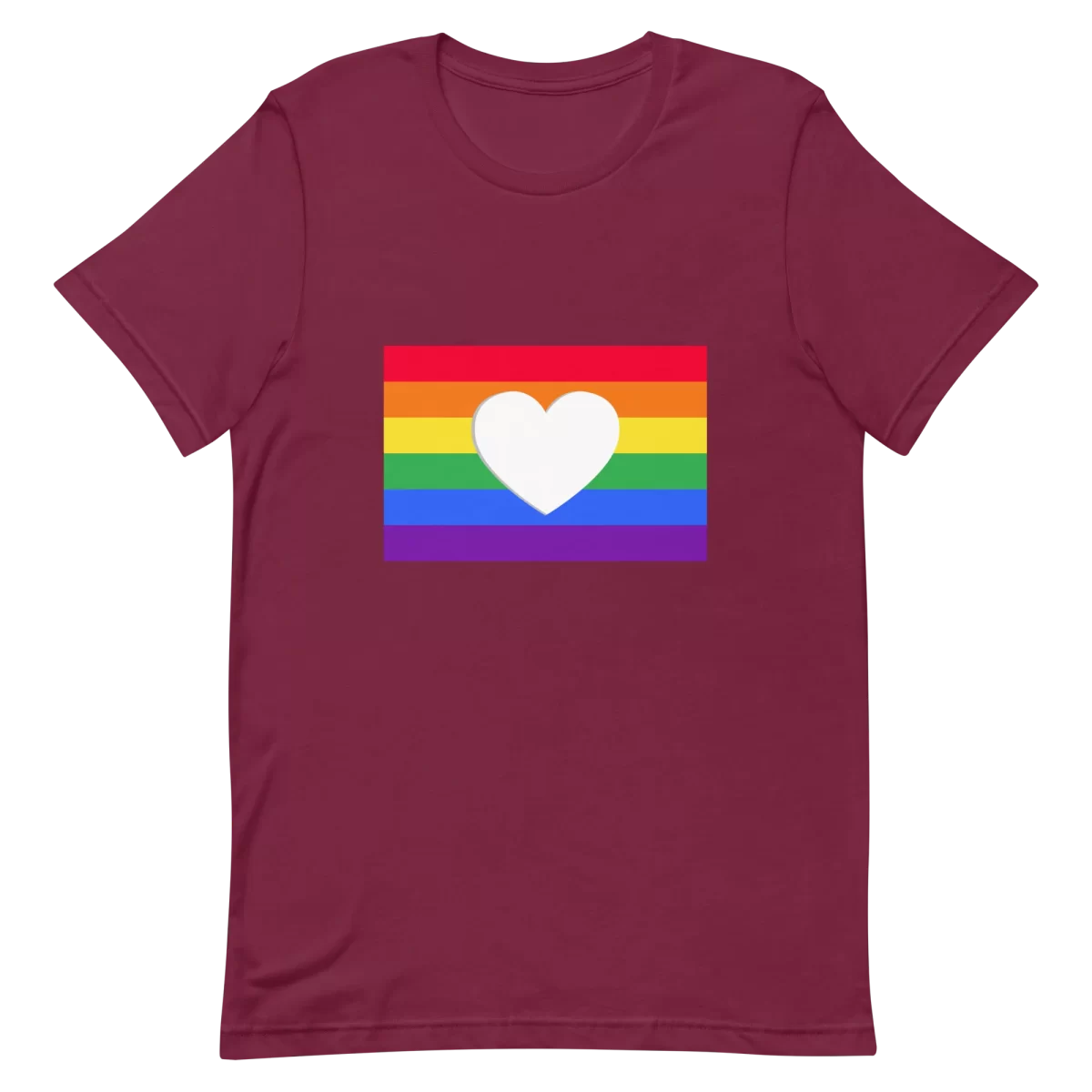 Maroon Unisex t-shirt Pride Day Flag With Heart