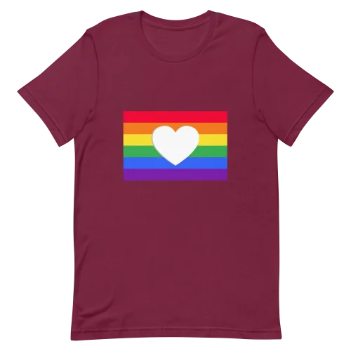 Maroon Unisex t-shirt Pride Day Flag With Heart