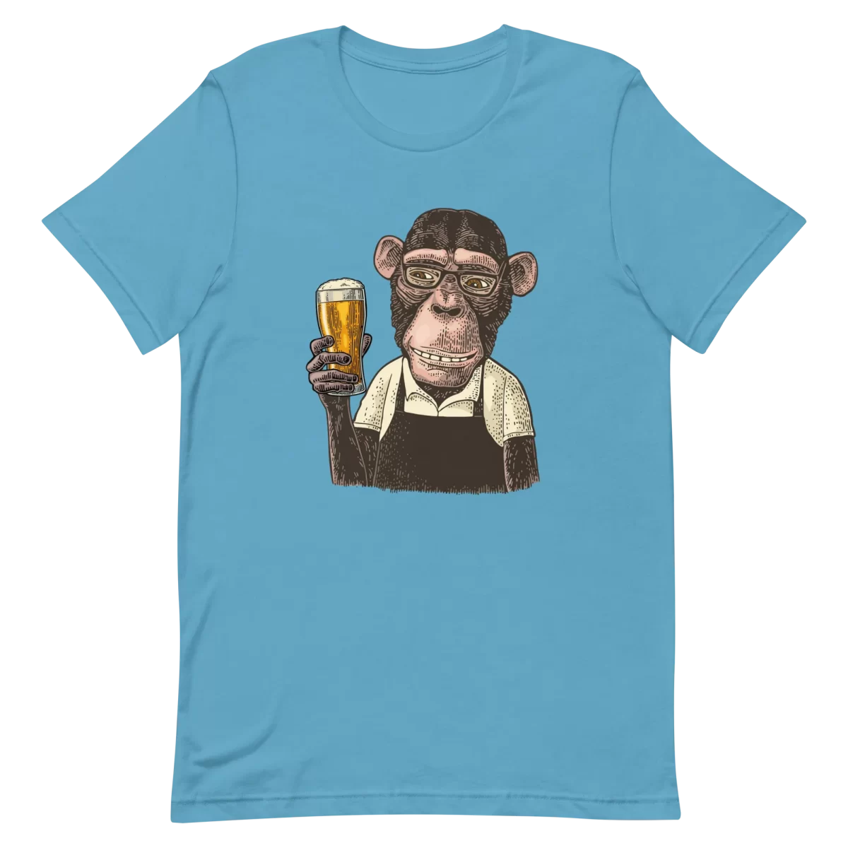 Unisex T-Shirt - Beer Monkey - Ocean Blue