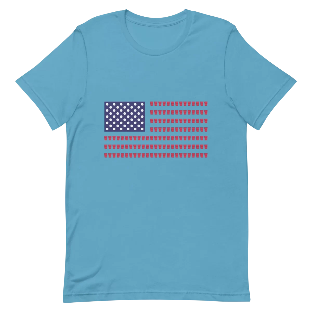 Unisex T-Shirt - Beer Pong Flag - Ocean Blue