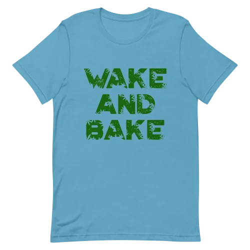Unisex T-Shirt - Wake and Bake - Ocean Blue