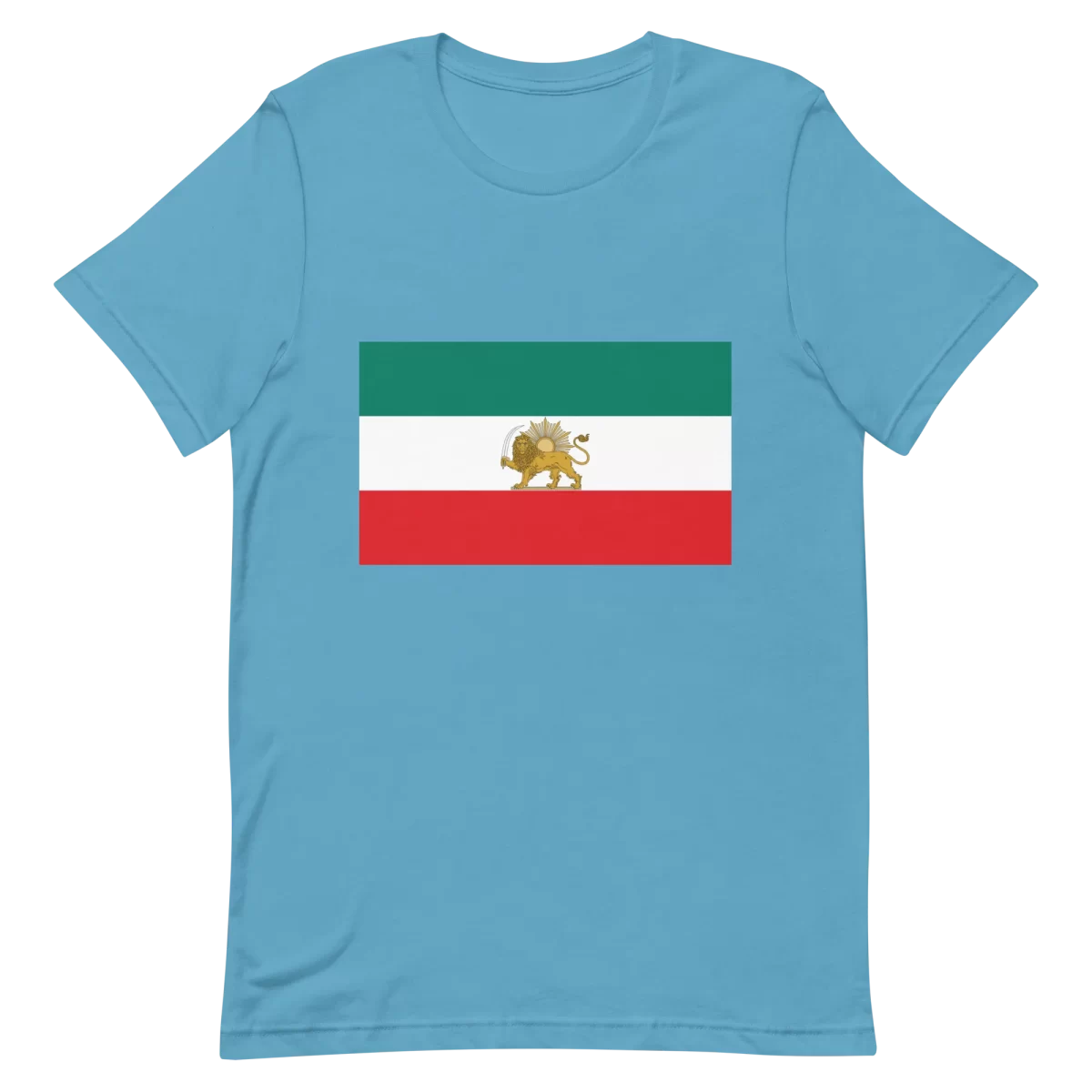 Ocean Blue Unisex t-shirt Iran Lion and Sun Flag