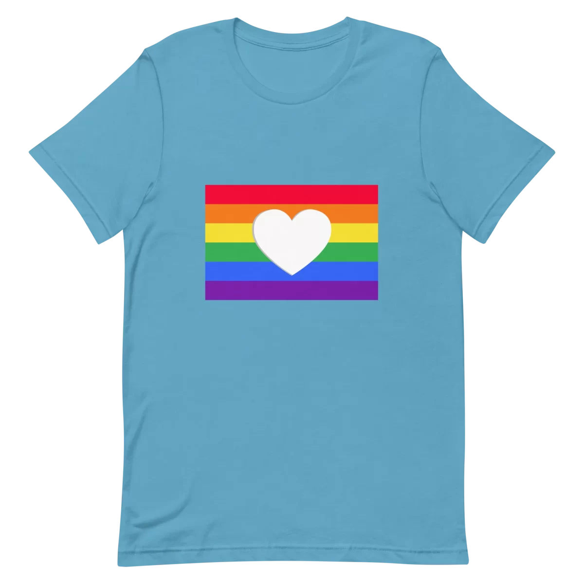Ocean Blue Unisex t-shirt Pride Day Flag With Heart