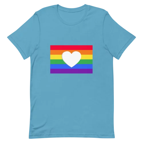 Ocean Blue Unisex t-shirt Pride Day Flag With Heart