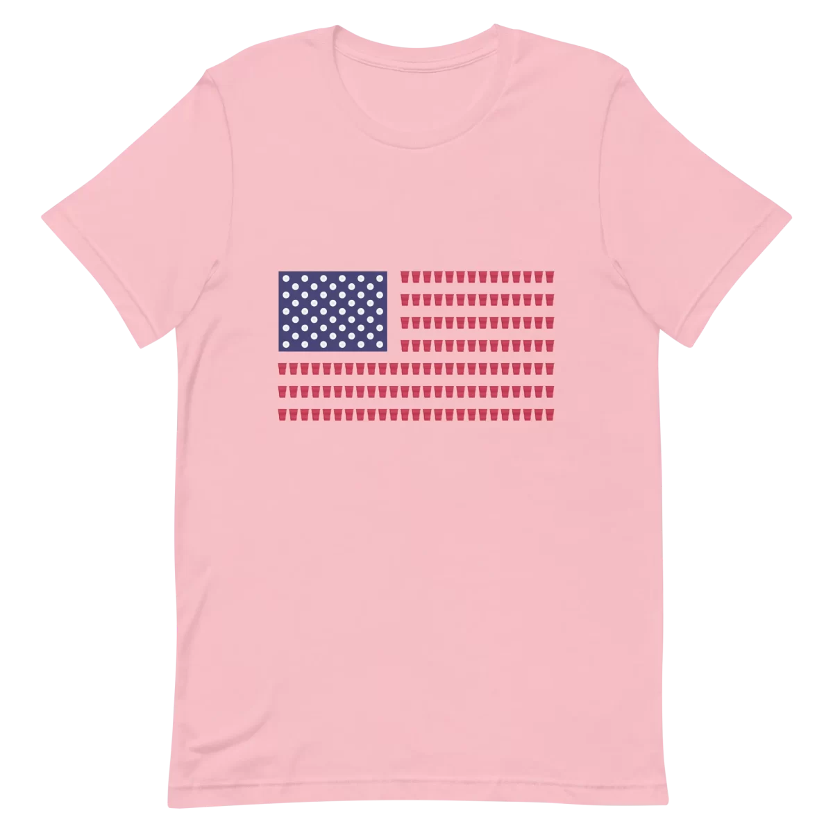 Unisex T-Shirt - Beer Pong Flag - Pink