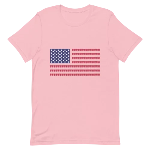 Unisex T-Shirt - Beer Pong Flag - Pink