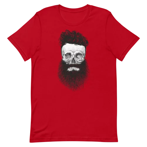 Unisex T-Shirt - Skull Beard - Red