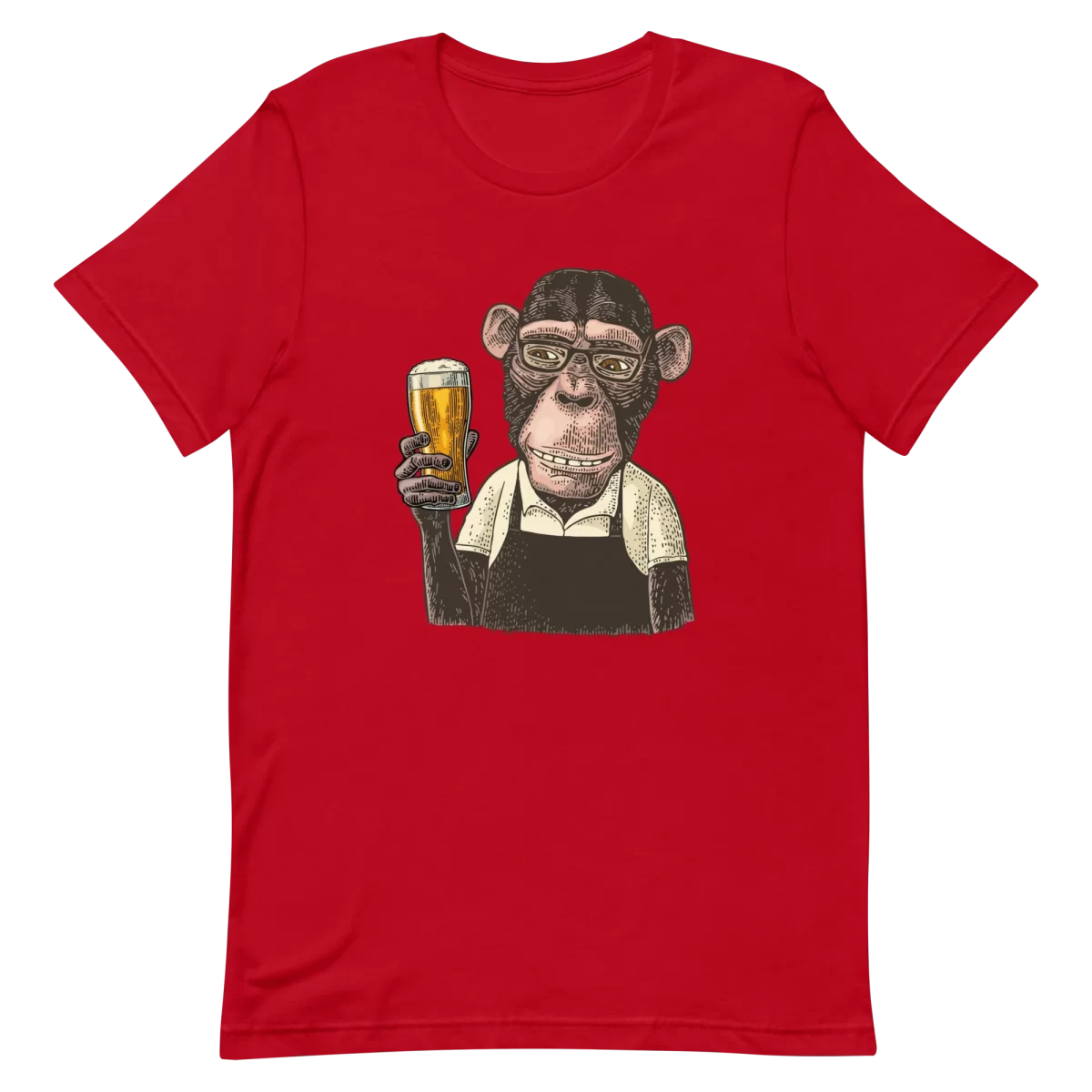 Unisex T-Shirt - Beer Monkey - Red