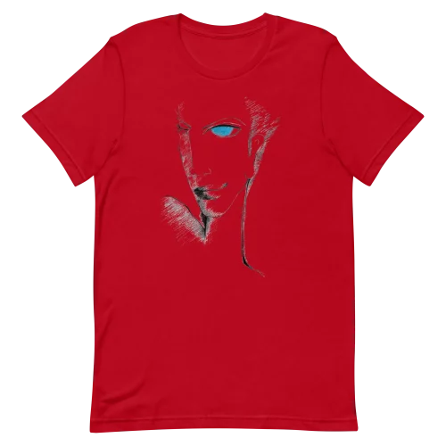 Red Unisex T-Shirt - Abstract Face Art