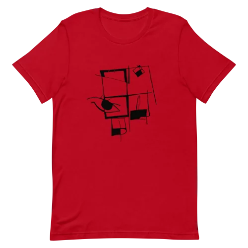 Red Unisex T-Shirt - Lines