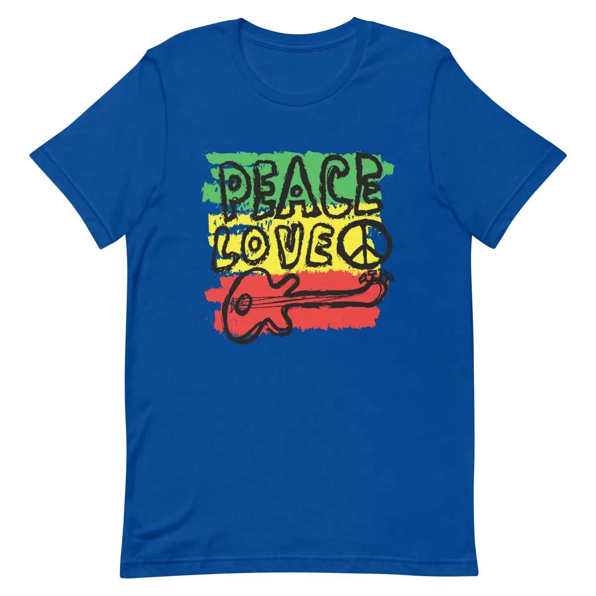 Unisex T-Shirt - Peace Love Music - True Royal