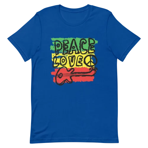 Unisex T-Shirt - Peace Love Music - True Royal