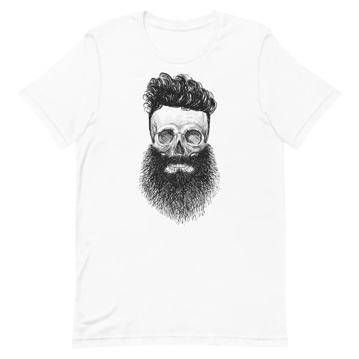 Unisex T-Shirt - Skull Beard - White
