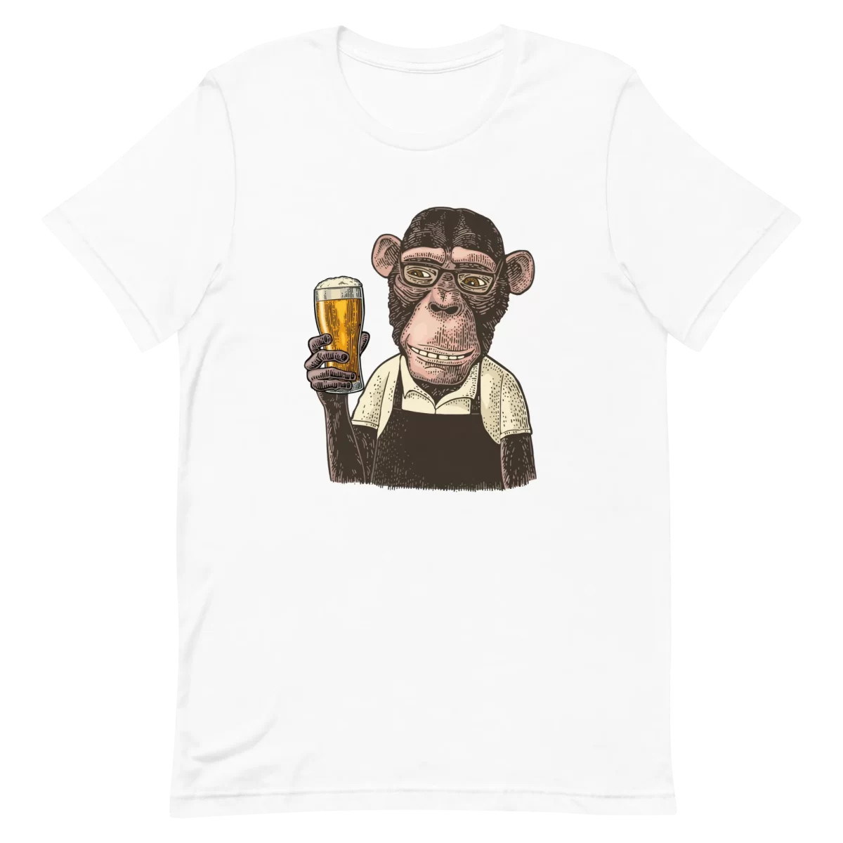 Unisex T-Shirt - Beer Monkey - White