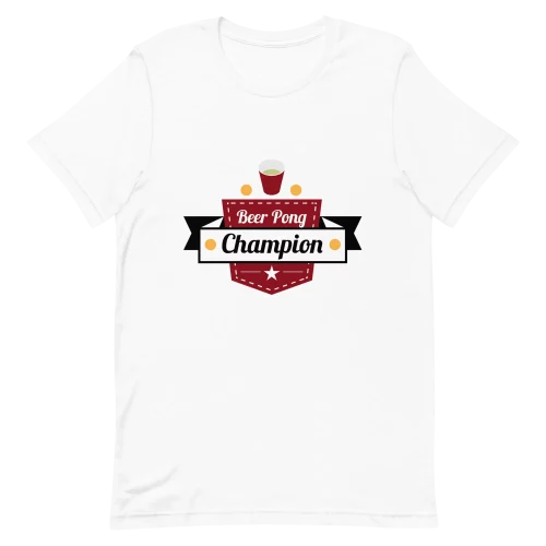 Unisex T-Shirt - Beer Pong Champion - White