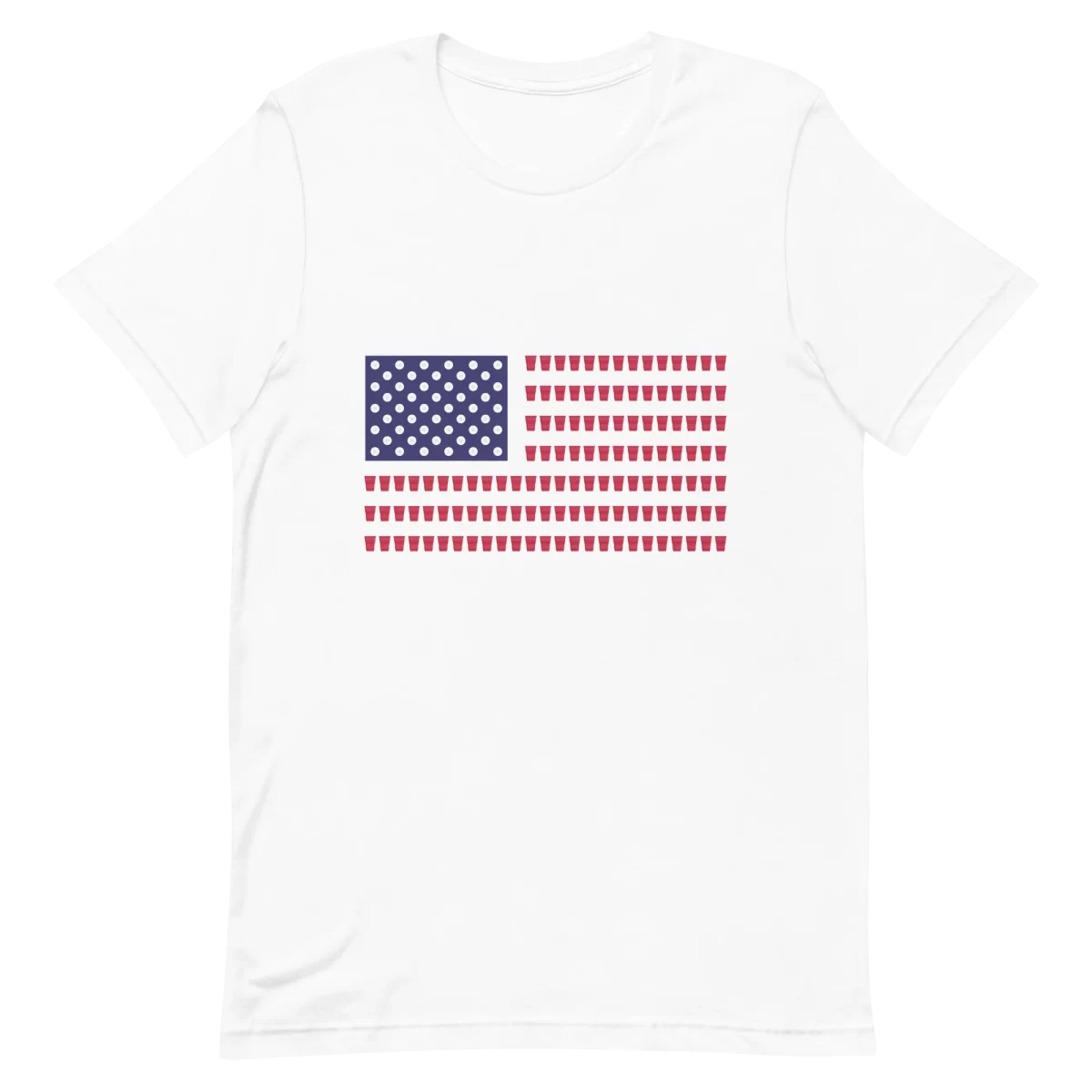 Unisex T-Shirt - Beer Pong Flag - White