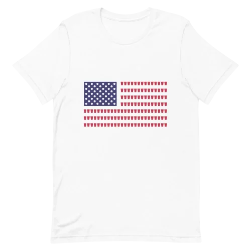 Unisex T-Shirt - Beer Pong Flag - White
