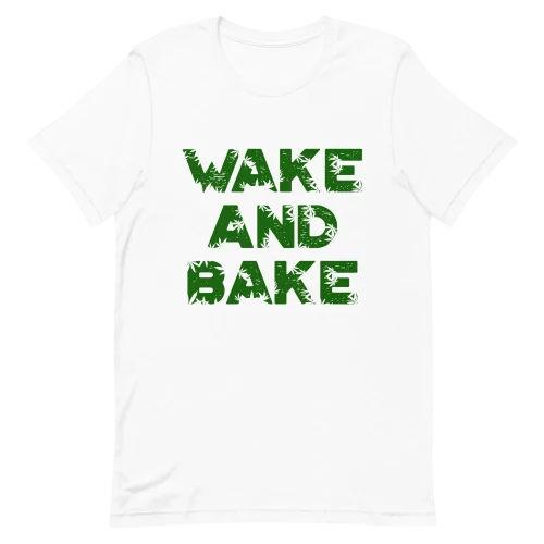 Unisex T-Shirt - Wake and Bake - White