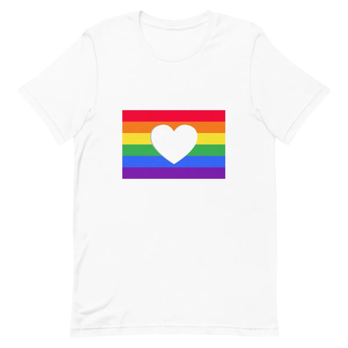 White Unisex t-shirt Pride Day Flag With Heart