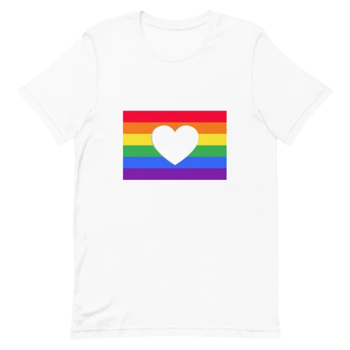 White Unisex t-shirt Pride Day Flag With Heart