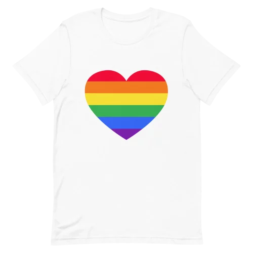 White Unisex t-shirt Pride Heart