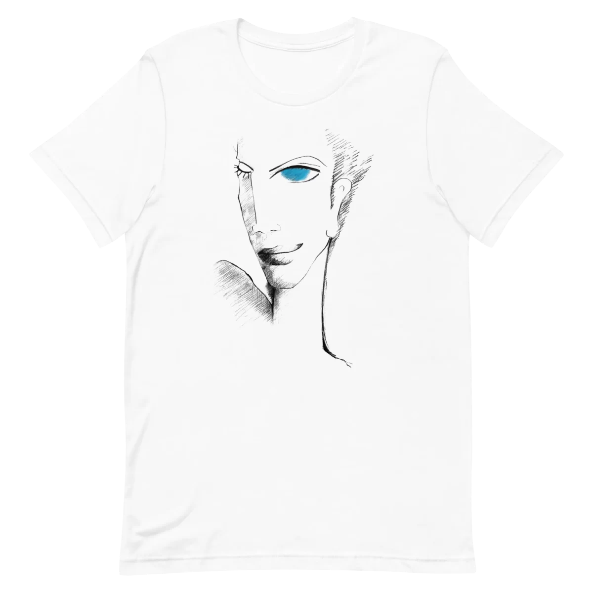 White Unisex T-Shirt - Abstract Face Art