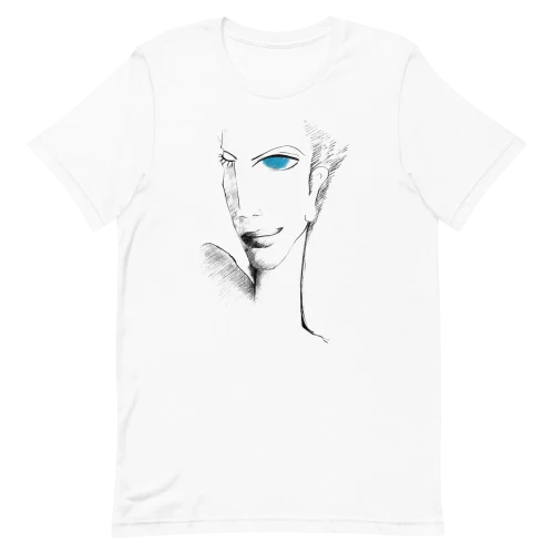 White Unisex T-Shirt - Abstract Face Art