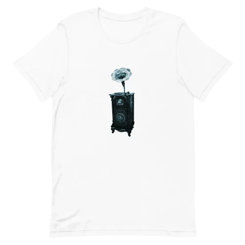White Unisex T-Shirt - Record Player
