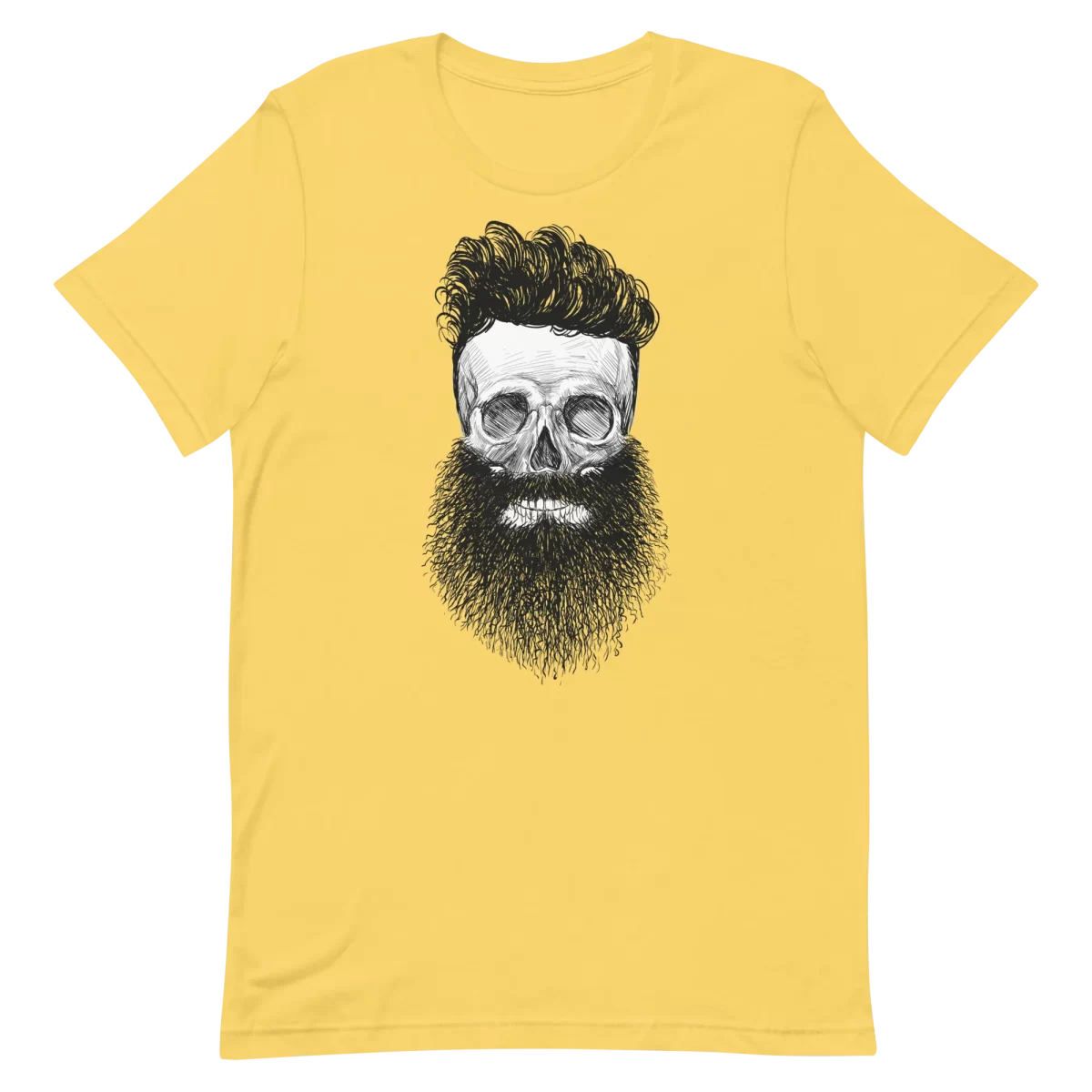 Unisex T-Shirt - Skull Beard - Yellow